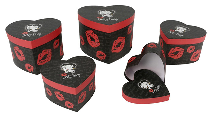 Set Of 5 Betty Boop heart Boxes